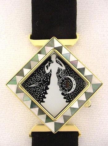 Gorgeous Art Deco Erte Ladies Watch GIFT: This traffic stopping ladies watch-created under license from Erté's original watch design — is one of the most sensational Art Deco pieces we've ever seen! We're proud to offer it for sa