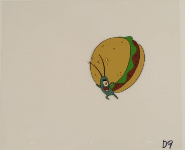 Animation Original Too Quick Spongebob Original Cel: This original animation cel is from the Nickelodeon TV show SpongeBob Squarepants. The story takes place under the deep blue sea in Bikini Bottom, where SpongeBob resides. Sp