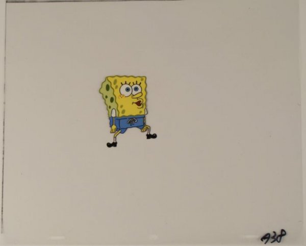 SpongeBob Beach Strut Orig Animation Production Cel: This original animation cel is from the Nickelodeon TV show SpongeBob Squarepants. The story takes place under the deep blue sea in Bikini Bottom, where SpongeBob resides. Sp