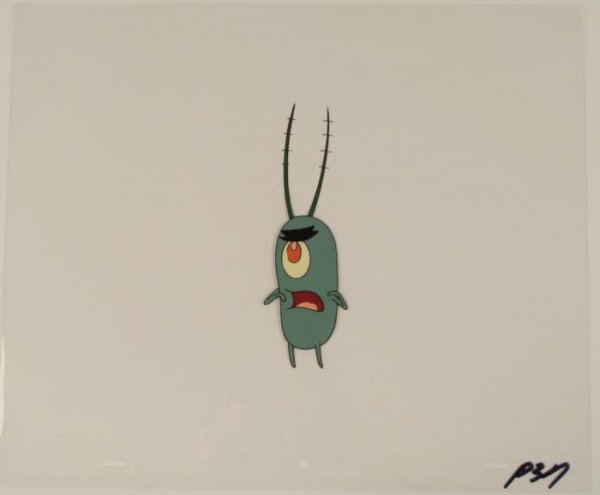 Whats the Deal Production Cel Spongebob Art Original: This original animation cel is from the Nickelodeon TV show SpongeBob Squarepants. The story takes place under the deep blue sea in Bikini Bottom, where SpongeBob resides. Sp