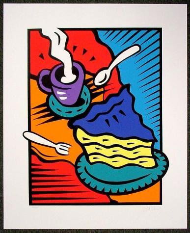 S/N Burton Morris Pop Art Print AFTERNOON DELIGHT: This delicious image is by Burton Morris, a very popular and avidly collected contemporary artist who has put his own energetic spin on Pop art! Title: "Afternoon Delight" 1998 Sheet size: 31 ×