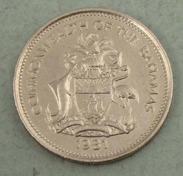 Bahamas Gem UNC 1981 25 Cents Coin -Sail Boat: Bahamas 1981 25 Cents Coin with Sail BoatCondition: Gem Uncirculated