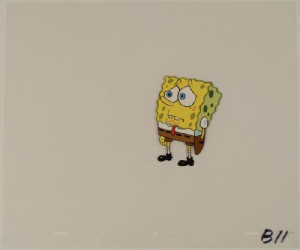 Looking for Something Spongebob Original Animation Cel: This original animation cel is from the Nickelodeon TV show SpongeBob Squarepants. The story takes place under the deep blue sea in Bikini Bottom, where SpongeBob resides. Sp