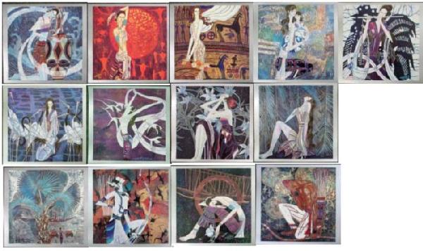 13 Pc Ting Shao Kuang Yunnan Art Print Collection: This collection of 13 different prints is by one of the founders of the legendary Yunnan School, Ting Shao Kuang. These are beautiful images, ready to frame. They include the following titles: Aurora