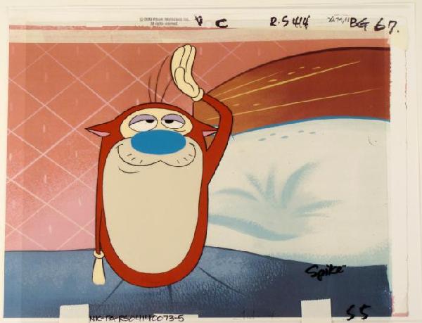 Production Cel Up High Original Ren and Stimpy Cartoon