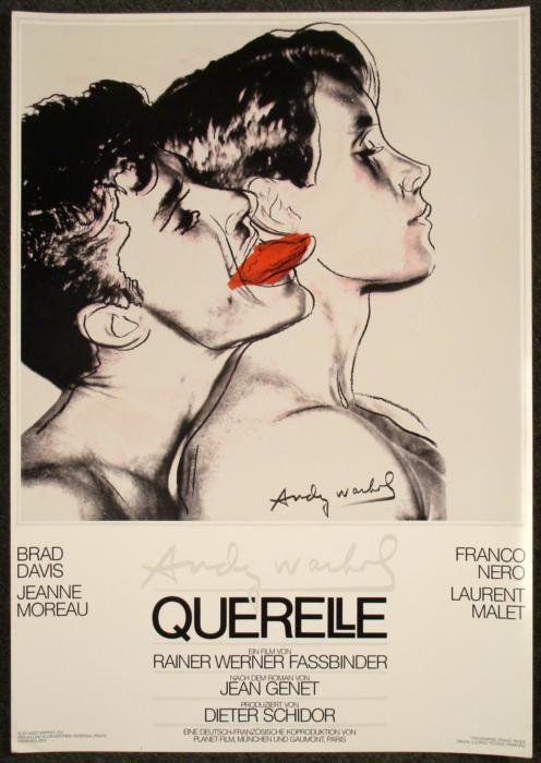 Andy Warhol Querelle Original German Movie Poster 1982: Andy Warhol designed this movie poster for the movieQuerelle, and this one is an original German version. The movie was directed by Rainer Werner Fassbinder. The provocative image shows two figures, i