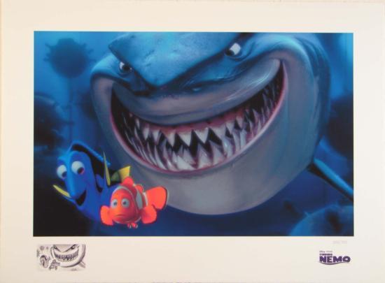FINDING NEMO Disney Pixar Art Paper Print LE + Remarque: Don't miss this limited edition giclée print on paper featuring characters from the Disney/Pixar Film Finding Nemo. This image, titled "Fish Are Friends", features Nemo's dad, Marlin; Nemo's frie