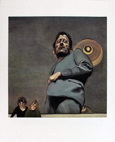 1995 Freud Reflection w/ 2 Children Poster: Reference #: ULR132 Artist Name: Freud, Lucian Title: Reflection with Two Children (no text) Medium: Offset Lithograph Edition Size: 500 Year: 1995 Paper Size: 31.5 x 25.5 in. Image Size: 22.25 x 21.7