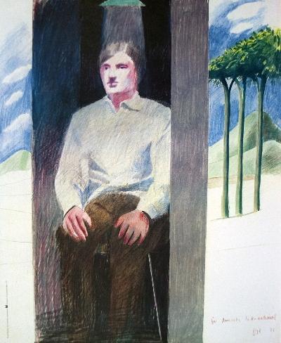 1977 Hockney Prisoner from Amnesty Intl Poster: Reference #: ULEF169 Artist Name: Hockney, David Title: Prisoner from Amnesty International Medium: Offset Lithograph Edition Size: 2000 Year: 1977 Paper Size: 28.75 x 23.75 in. Image Size: 28.75 x 23