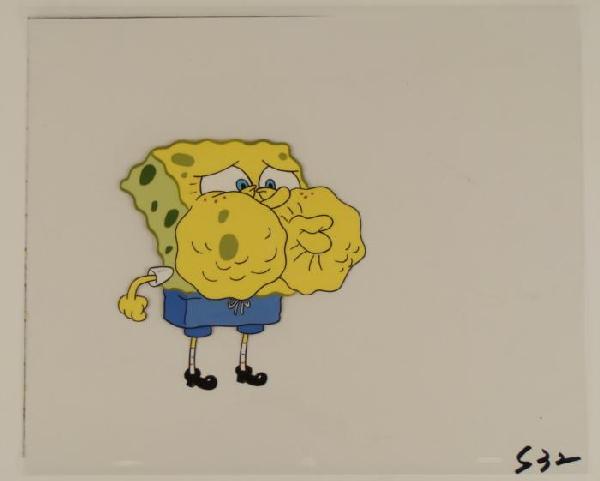 Spongebob Animation Cel I Can Do It Original Ar: This original animation cel is from the Nickelodeon TV show SpongeBob Squarepants. The story takes place under the deep blue sea in Bikini Bottom, where SpongeBob resides. Sp