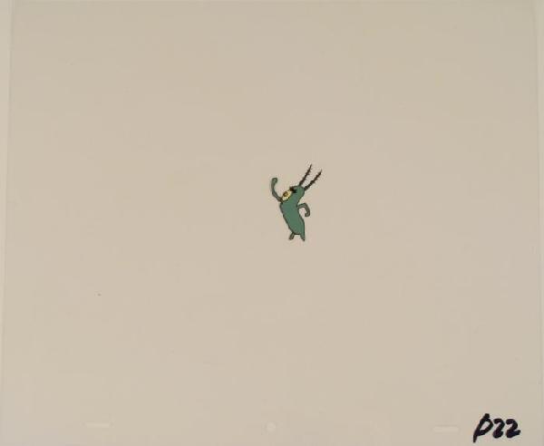 Fist Waving Plankton Orig Animation SpongeBob A: This original animation cel is from the Nickelodeon TV show SpongeBob Squarepants. The story takes place under the deep blue sea in Bikini Bottom, where SpongeBob resides. Sp