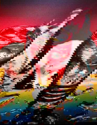 Schonzeit YANKEE FLAME Signed Numbered Collotype Art: Offered is a very representative work from well-known and well-respected Photorealist painter Ben Schonzeit: Title "Yankee Flame" America: the Third Century Portfolio 1976 Collotype 12½ × 27