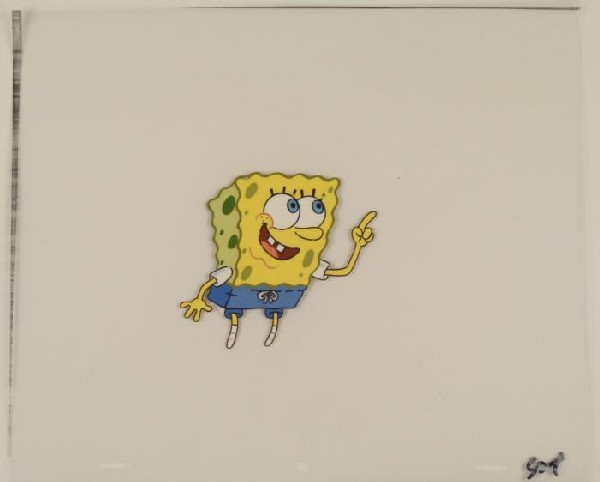 Thinking SpongeBob Idea Cel Production Original Art: This original animation cel is from the Nickelodeon TV show SpongeBob Squarepants. The story takes place under the deep blue sea in Bikini Bottom, where SpongeBob resides. Sp