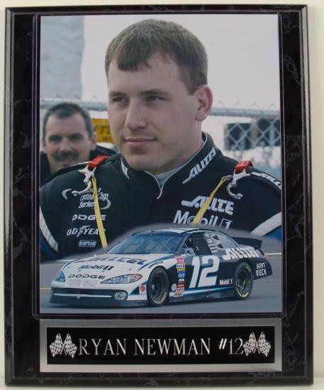Ryan Newman #12 NASCAR Wall Plaque Race Car Racing: Want a great way to decorate your dorm room or recreation room? This wall plaque measures about 13-1-2 by 10-1/2. This wood plaque features an 8 by 10 inch color photo of Ryan Newman and his #12 NASCA