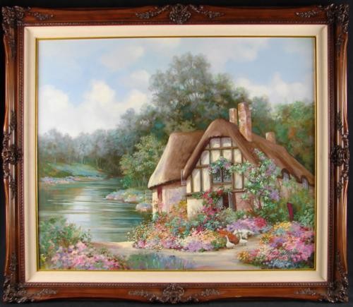 Original Earlene Moses Oil Painting CHESHIRE POND Art: This beautiful signed original oil painting — handsomely framed and ready to hang — is by the beloved contemporary artist Earlene Moses: Title: "Cheshire Pond" Oil on canvas Signed in the 