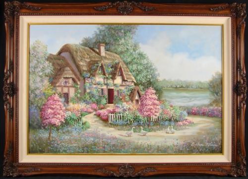 Original Moses Oil Painting SUNNY DAY GLOUCESTER Art: Offered here is a beautiful signed original oil painting — impressively framed and ready to hang — by the very popular contemporary artist Earlene Moses: Title: "Sunny Day in Gloucester" O