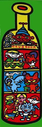 Bold and Vibrant MARCO Pop Art CLUB SODA Print: Here's CLUB SODA, a Pop art print on paper by well-known artist MARCO: 1995 Serigraph on paper 12 × 36 Signed and numbered from a total limited edition of 375 Bright and fresh; never mounted, ma
