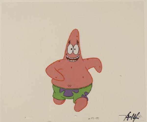 Smiling Teeth SpongeBob Cel Original Animation Art: This original animation cel is from the Nickelodeon TV show SpongeBob Squarepants. The story takes place under the deep blue sea in Bikini Bottom, where SpongeBob resides. Sp
