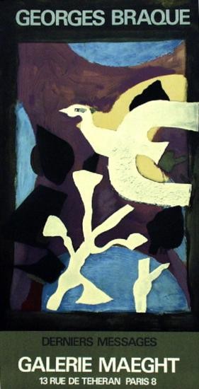 1967 Braque Affiche #102 Lithograph: Reference #: ULGM102 Artist Name: Braque, Georges Title: Affiche #102 Medium: Lithograph Edition Size: 800 Year: 1967 Paper Size: 27.5 x 16.75 inches Image Size: 23.5 x 16.75 inches Condition: A: Mint