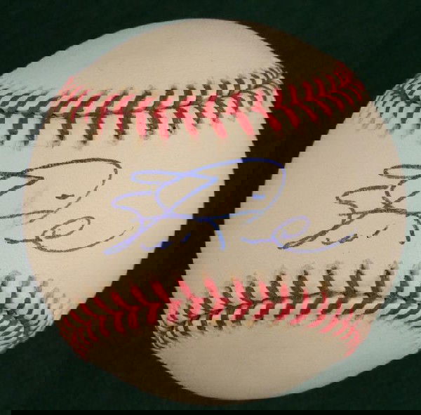 Steve Kline Signed Baseball Pitcher Autographed Ball: This baseball was signed by former pitcher Steve Kline. The autograph is in blue ballpoint. The ball is a Rawlings Official Major League Selig model. It is in excellent condition, with a few light smu