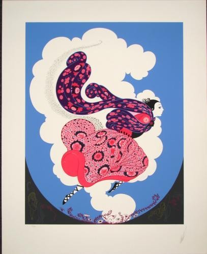Stunning Erte Signed LE Art Deco Print PURSUIT OF FLORE: This delightful signed limited edition fine art print is by the legendary Erté! Title: "The Pursuit of Flore" Embossed serigraph with foil stamping 1985 Signed by the artist in pencil LR Numb