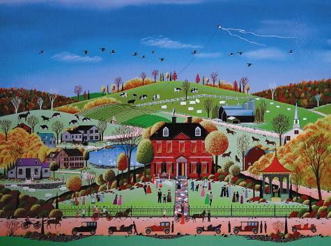 GARDEN PARTY LE Signed NAIF Art Print Nicky Watanabe: Offered here is a captivating print by well-known artist Nobou "Nicky" Watanabe: Title: "Garden Party" 1988 Limited edition serigraph on paper Signed and numbered from a limited edition of 300, plus 1