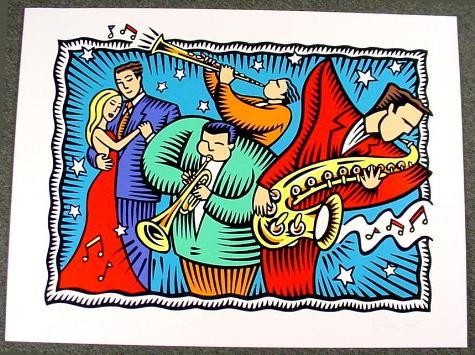 Burton Morris STARDUST MEMORIES Retro Pop Art Print: This romantic signed, limited edition print with a hard edge retro look we like a lot, is by popular contemporary artist Burton Morris- Title: "Stardust Memories" 1998 30 × 40 Original serigraph