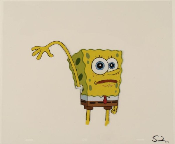 Cel Touch Something Original Animation Art SpongeBob: This original animation cel is from the Nickelodeon TV show SpongeBob Squarepants. The story takes place under the deep blue sea in Bikini Bottom, where SpongeBob resides. Sp