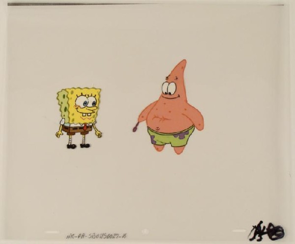 Original Suck In Production SpongeBob Cel Art Patrick: This original animation cel is from the Nickelodeon TV show SpongeBob Squarepants. The story takes place under the deep blue sea in Bikini Bottom, where SpongeBob resides. Sp