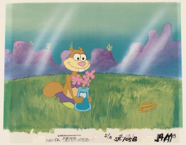 Episode Original Tea Animation Background SpongeBob Cel: This animation cel and reproduction background are from the Nickelodeon TV show SpongeBob Squarepants. The story takes place under the deep blue sea in Bikini Bottom, where Sponge