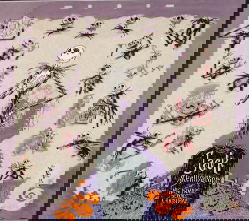 Nightmare Before Christmas, Animation Drawing Cel Art: Jack Skellington looks practically alive in this large sericel animation art from "A Nightmare Before Christmas." This art is based on model sheet drawings done for the stop motion animated film. The