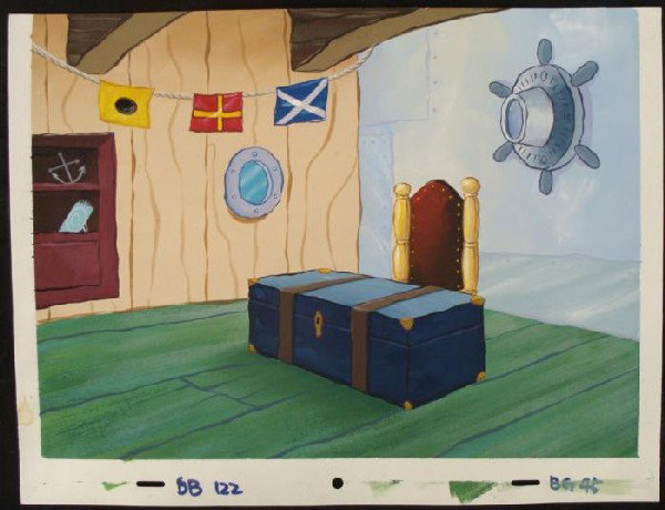 Mr Krab Office Original Background Animation SpongeBob: This original hand-painted background from the Nickelodeon TV show SpongeBob Squarepants. The story takes place under the deep blue sea in Bikini Bottom, where SpongeBob resi