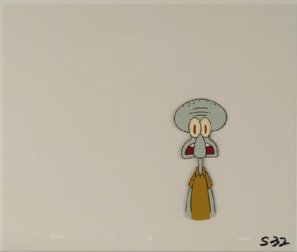 Taken-back Squidward SpongeBob Cel Animation Original: This original animation cel is from the Nickelodeon TV show SpongeBob Squarepants. The story takes place under the deep blue sea in Bikini Bottom, where SpongeBob resides. Sp