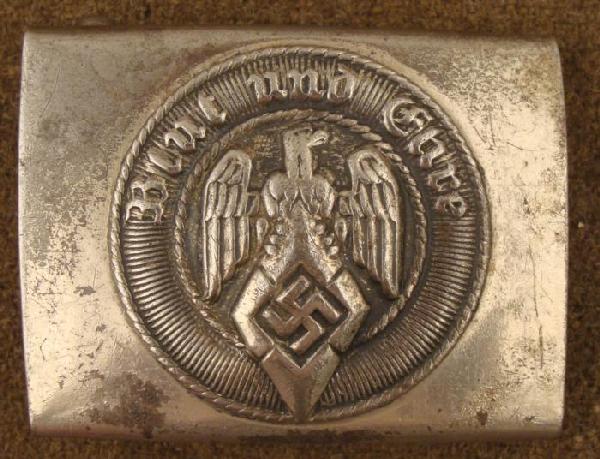 ORIGINAL HJ/HITLER YOUTH BELT BUCKLE0MARKED-RZM & M4/2: ORIGINAL HJ/HITLER YOUTH BELT BUCKLE0MARKED-RZM & M4/2 NICE HJ BUCKLE-SHOWS AGE-CATCH HAS BEEN PERIOD RE-SOLDERED-WELL MARKED-NICE DETAIL