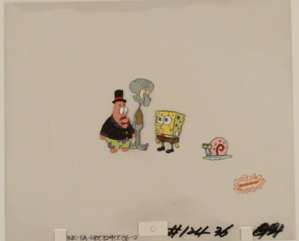 Patrick Gary SpongeBob Squidward Original Cel Animation: This original animation cel is from the Nickelodeon TV show SpongeBob Squarepants. The story takes place under the deep blue sea in Bikini Bottom, where SpongeBob resides. Sp