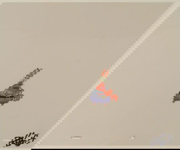 Original Spongebob Cel Animation Mr Krabs Microphone: This original animation cel is from the Nickelodeon TV show SpongeBob Squarepants. The story takes place under the deep blue sea in Bikini Bottom, where SpongeBob resides. Sp