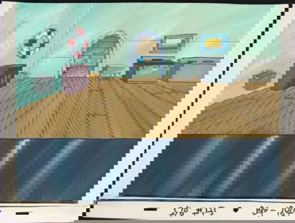 Original Background Krusty Krab Kitchen: - This is an original hand-painted background from the Nickelodeon television show SpongeBob Squarepants. The story takes place under the deep blue sea in Bikini Bottom, wher