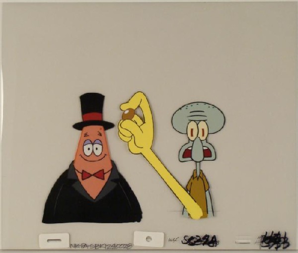Found It Production Original Art Cel SpongeBob: This original animation cel is from the Nickelodeon TV show SpongeBob Squarepants. The story takes place under the deep blue sea in Bikini Bottom, where SpongeBob resides. Sp