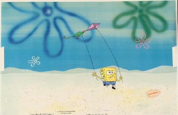 Put Back Original SpongeBob Cel Production Background: This animation cel and reproduction background are from the Nickelodeon TV show SpongeBob Squarepants. The story takes place under the deep blue sea in Bikini Bottom, where Sponge