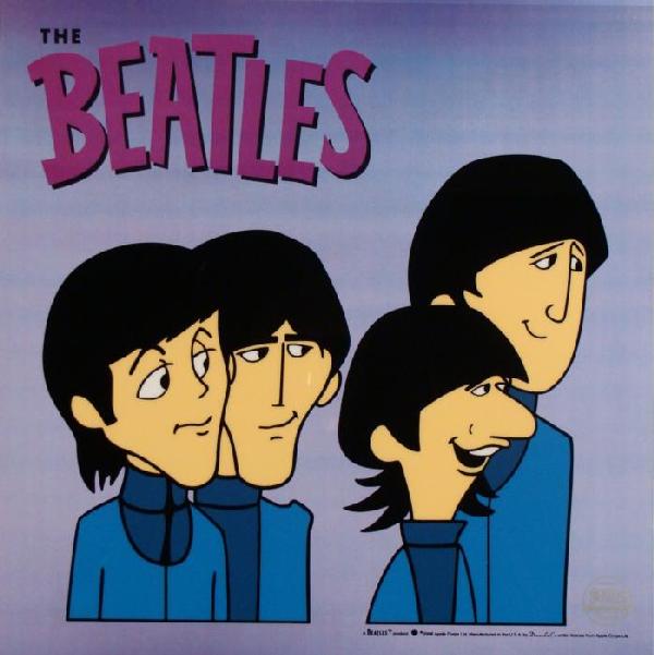 Beatles Cartoon Ltd Ed Sericel Animation Cel -Loves You: This animation sericel features John, Paul, George, and Ringo as inspired by their Saturday morning cartoon series The Beatles. This sericel is an exact reproduction from the episode "She Loves You", 