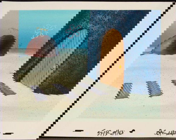 SpongeBob Background Original Star Squid Home Animation: This original hand-painted background from the Nickelodeon TV show SpongeBob Squarepants. The story takes place under the deep blue sea in Bikini Bottom, where SpongeBob resi