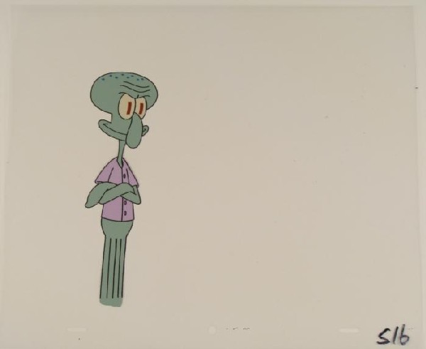 Totally Busted Animation Cel Original Art Spongebob: This original animation cel is from the Nickelodeon TV show SpongeBob Squarepants. The story takes place under the deep blue sea in Bikini Bottom, where SpongeBob resides. Sp