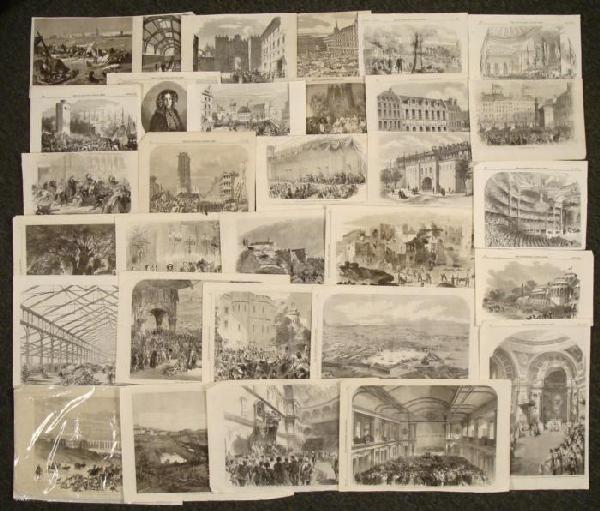 31 European Prints Illustrated London News 1850s, 70s: These 31 original prints are from pages of the British newspaper The Illustrated London News. The images are from various topics in Europe in the 1850's and 70's, including several from