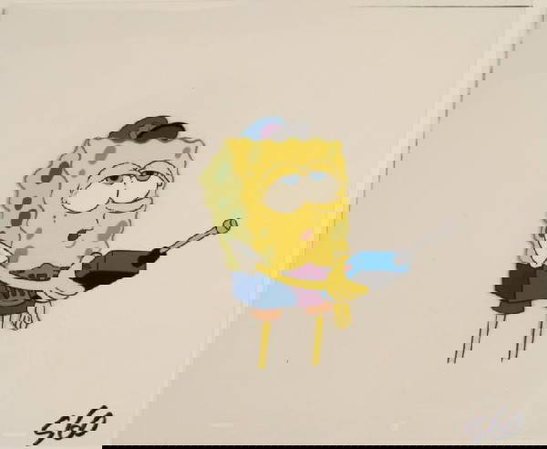 Walkie-Talkie Original Animation Art SpongeBob Hold Cel - Sep 23, 2010 | Universal Live in IL Walkie-Talkie Original Animation Art SpongeBob Hold Cel - Sep 23, 2010 | Universal Live in IL