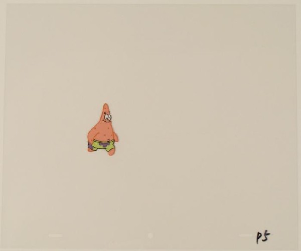 Patrick Original SpongeBob Art Cel Production Skip Fun: This original animation cel is from the Nickelodeon TV show SpongeBob Squarepants. The story takes place under the deep blue sea in Bikini Bottom, where SpongeBob