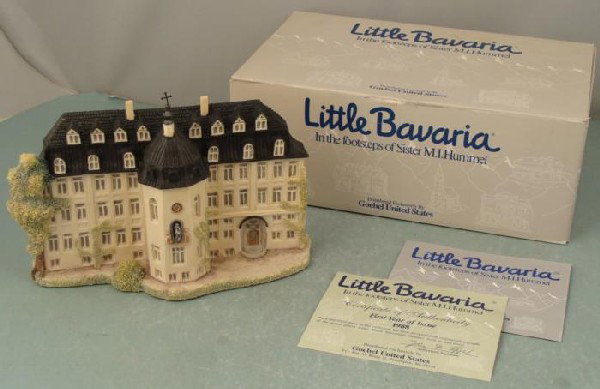 Goebel Hummel Little Bavaria 470006 Sisters Simbach MIB: This is a recreation of the Institute of English Sisters at Simbach, a boarding school where Berta Hummel studied. It is model 470006, which is part of Goebel's "Little Bavaria" collection. Th