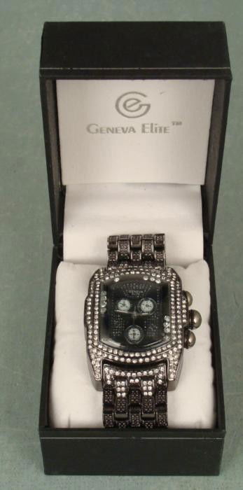 Geneva elite mens watch clearance