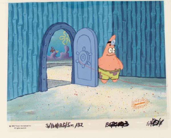 Doctor Original Art SpongeBob Cel Production Background: This animation cel and reproduction background are from the Nickelodeon TV show SpongeBob Squarepants. The story takes place under the deep blue sea in Bikini Bottom, where Sponge