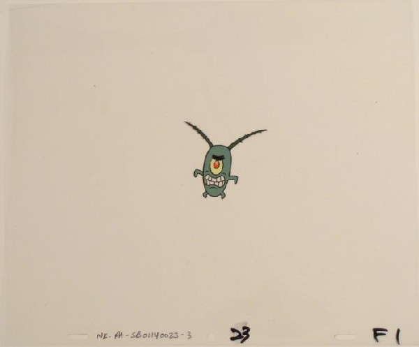 Plankton Going Explode Original Animation Cel SpongeBob: This original animation cel is from the Nickelodeon TV show SpongeBob Squarepants. The story takes place under the deep blue sea in Bikini Bottom, where SpongeBob resides. Sp