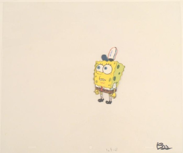 Blank Face Original Production Art Cel SpongeBob: This original animation cel is from the Nickelodeon TV show SpongeBob Squarepants. The story takes place under the deep blue sea in Bikini Bottom, where SpongeBob resides. Sp